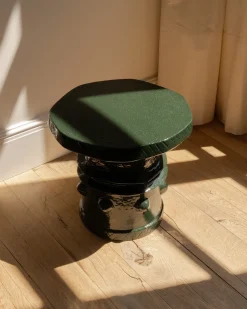 Table d'appoint en grès vert foncé 40x39x37cm Clara - Serax