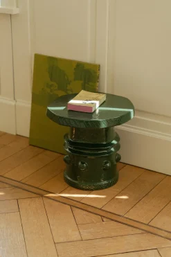 Table d'appoint en grès vert foncé 40x39x37cm Clara - Serax