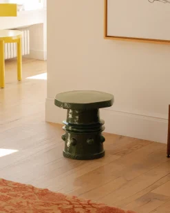 Table d'appoint en grès vert foncé 40x39x37cm Clara - Serax
