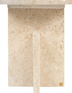 Table d'appoint en marbre crème poli 46x56cm Tommy Plus - Versmissen