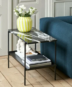 Table d'appoint en marbre et piètement en acier gris 55 cm Rebar - Hay