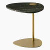 Table d'appoint en marbre noire et piétement doré Hug - Meme Design