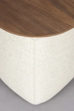Table d'appoint en mdf marron et beige 48x51,5cm Shelly - Dutchbone