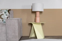 Table d'appoint en métal jaune pâle 45x40cm Foldy - Zuiver
