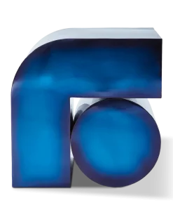 Table d'appoint en métal reyclé bleu 45cm Kombo - Pols Potten