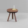 Table d'appoint en noyer et noire 42 cm Batea - Woodendot