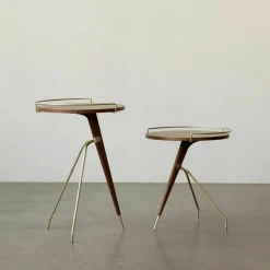 Table d'appoint en noyer massif 60 cm Umanoff - Audo