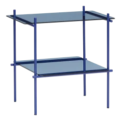 Table d'appoint en verre et fer bleu Niche Square - Hübsch