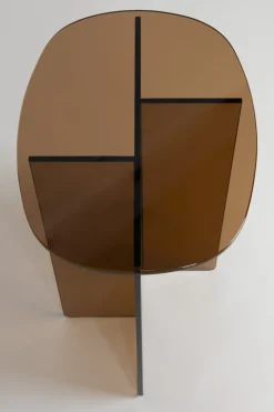 Table d'appoint en verre fumé 30x40x50cm Linea - Zuiver