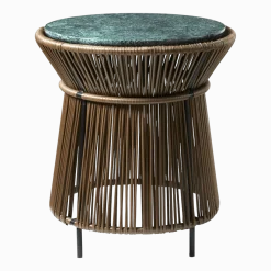 Table d'appoint kaki plateau en marbre vert Caribe chic - Ames