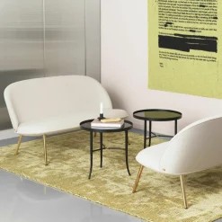 Table d'appoint noire en verre et acier Lug noir - Normann Copenhagen