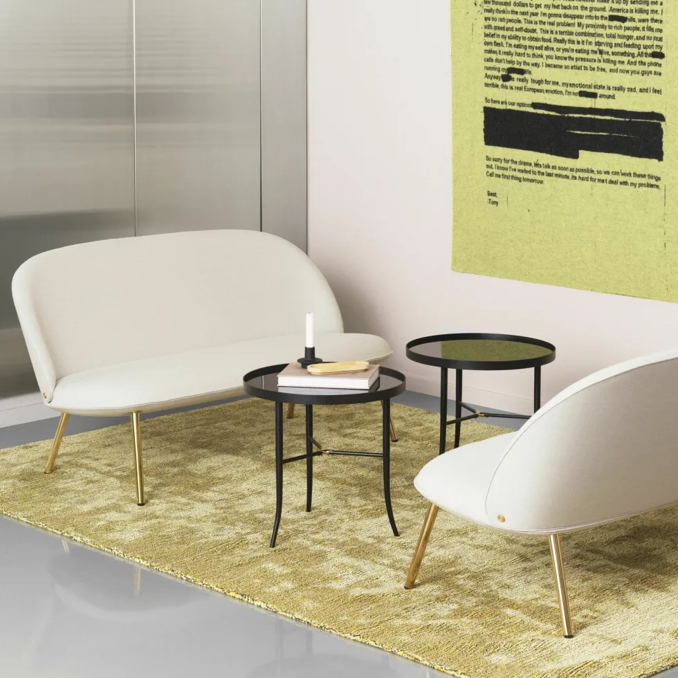 Table d'appoint noire en verre et acier Lug noir - Normann Copenhagen