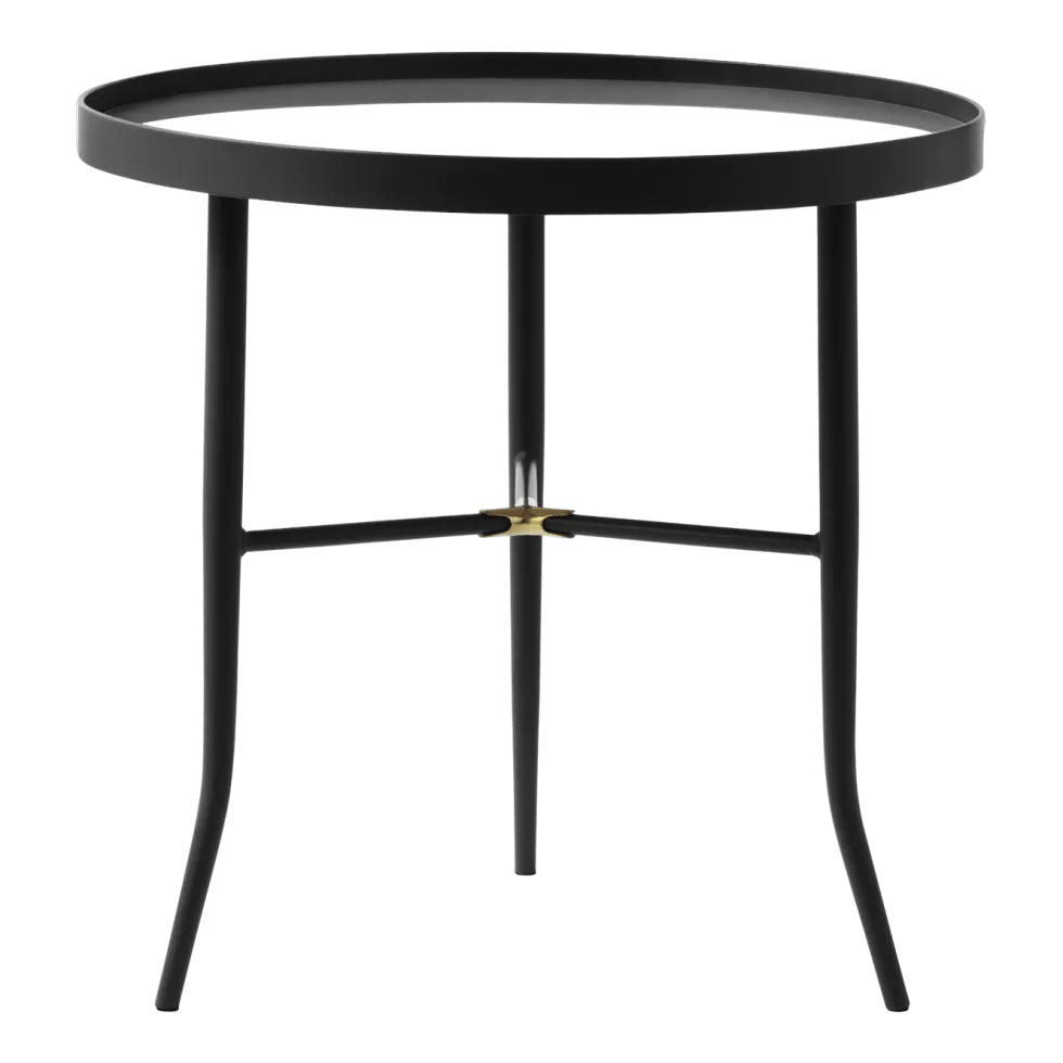 Table d'appoint noire en verre et acier Lug noir - Normann Copenhagen
