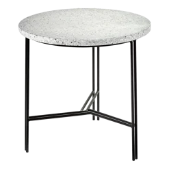 Table d'appoint noire et grise en terrazzo et métal 40 x 40 cm A. Sciortino - Serax
