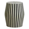Table d'appoint ou tabouret à rayures blanc et noir Taura - Nordal