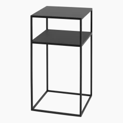 Table d'appoint rectangulaire à deux étages noir en métal Tensio 2 - Custom Form