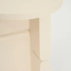 Table d'appoint ronde en bois de frêne peint ivoire 38 x 42,5 cm Noon - Nobodinoz