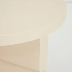 Table d'appoint ronde en bois de frêne peint ivoire 38 x 42,5 cm Noon - Nobodinoz