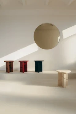 Table d'appoint ronde en bois de frêne peint ivoire 38 x 42,5 cm Noon - Nobodinoz