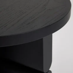 Table d'appoint ronde en bois de frêne peint noir 38 x 42,5 cm Noon - Nobodinoz