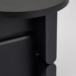 Table d'appoint ronde en bois de frêne peint noir 38 x 42,5 cm Noon - Nobodinoz