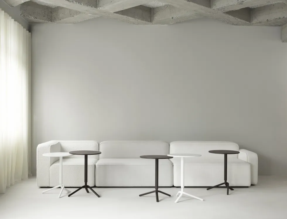 Table d'appoint ronde en bois et acier blanc 45cm Lift - Normann Copenhagen