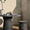 Table d'appoint ronde en fibre d'argile gris charbon 40x46cm Fiber - Broste Copenhagen