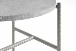 Table d'appoint ronde en marbre et piètement en acier gris 40 cm Rebar - Hay