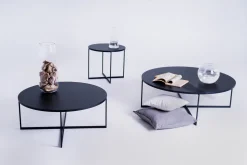 Table d'appoint ronde en métal bleu marinne 50cm Niko - Custom Form