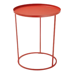 Table d'appoint ronde en métal rouge 43 cm Costance Vassoio - Meme Design