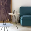 Table d'appoint ronde en noyer et acier noir 42 x 62 cm Tipi - Objekto