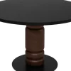 Table d'appoint ronde en stratifié roche noir et hêtre massif brun foncé 120cm Beads - Versmissen