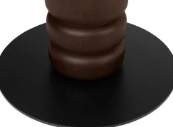 Table d'appoint ronde en stratifié roche noir et hêtre massif brun foncé 120cm Beads - Versmissen