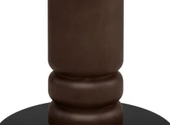 Table d'appoint ronde en stratifié roche noir et hêtre massif brun foncé 120cm Beads - Versmissen