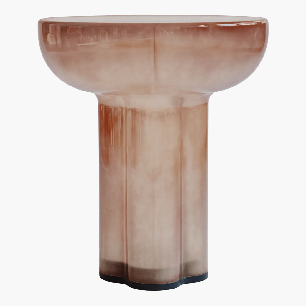 Table d'appoint ronde en verre soufflé caramel 45x50cm Crown - 101 COPENHAGEN