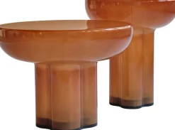 Table d'appoint ronde en verre soufflé caramel 45x50cm Crown - 101 COPENHAGEN