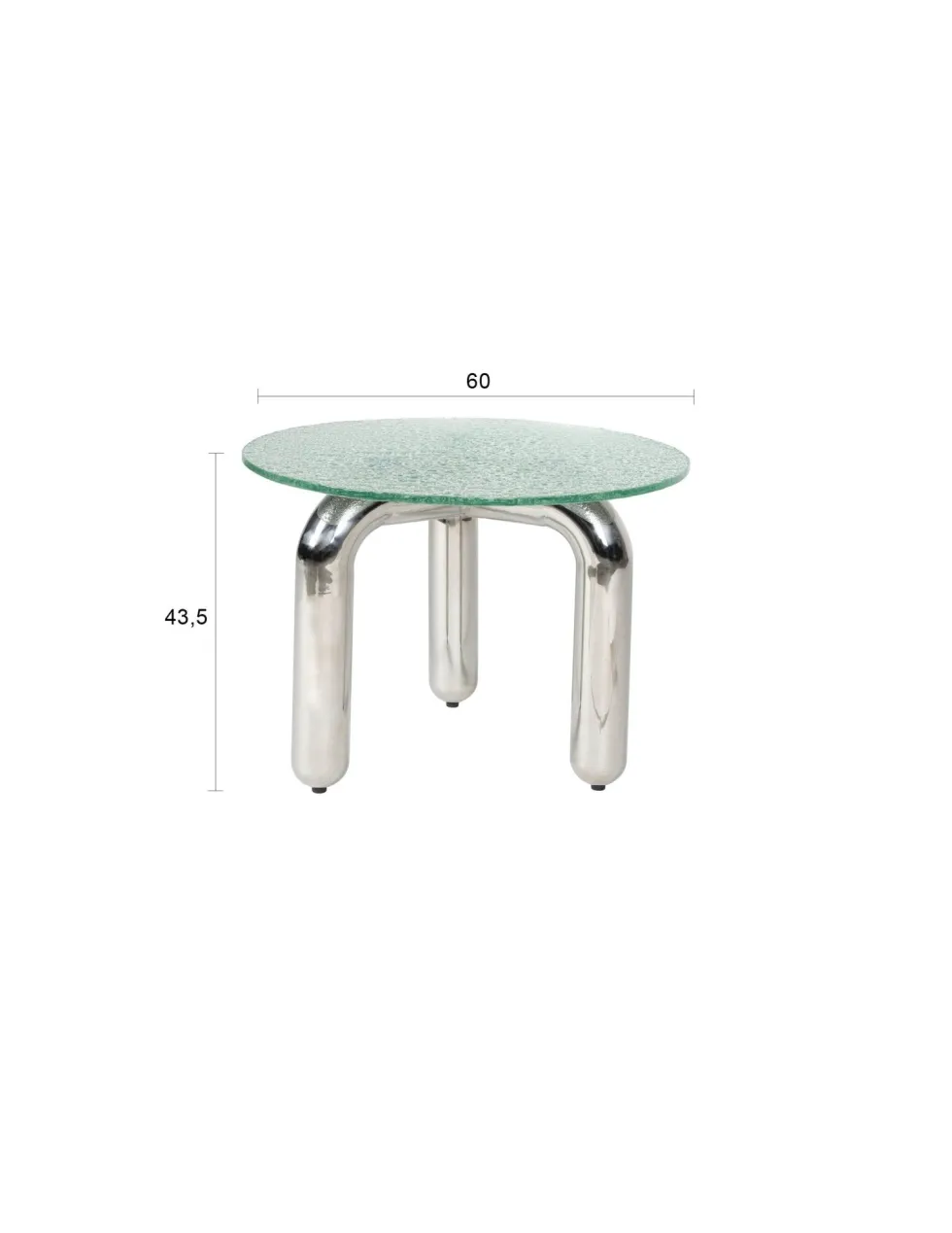 Table d'appoint ronde en verre trempé et acier chromé 60cm Marly - Dutchbone