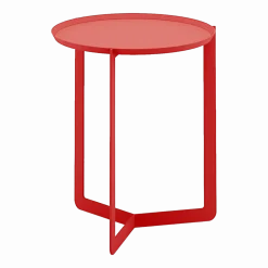 Table d'appoint rouge Round 1 - Meme Design