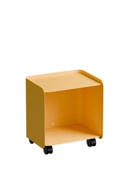 Table d'appoint à roulettes en acier jaune 40x30x43,5cm Juno - Metallbude