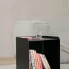 Table d'appoint à roulettes en acier noir 40x30x43,5cm Juno - Metallbude