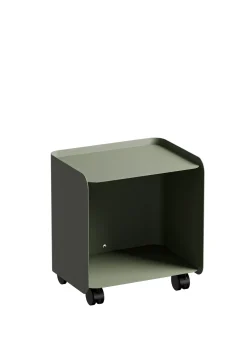Table d'appoint à roulettes en acier vert 40x30x43,5cm Juno - Metallbude