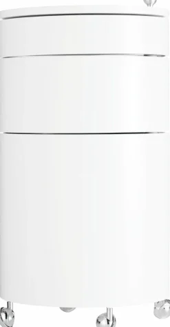 Table d'appoint sur roues en bois moulé blanche Barboy - Verpan
