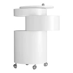 Table d'appoint sur roues en bois moulé blanche Barboy - Verpan