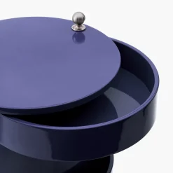 Table d'appoint sur roues en bois moulé deep blue Barboy - Verpan