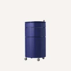 Table d'appoint sur roues en bois moulé deep blue Barboy - Verpan