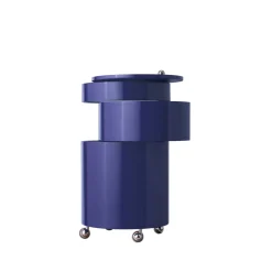 Table d'appoint sur roues en bois moulé deep blue Barboy - Verpan