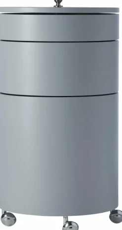 Table d'appoint sur roues en bois moulé gris lilas Barboy - Verpan