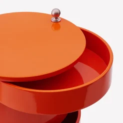 Table d'appoint sur roues en bois moulé orange fraiche Barboy - Verpan