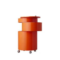 Table d'appoint sur roues en bois moulé orange fraiche Barboy - Verpan