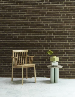 Table d'appoint verte et plateau honey onyx 40 x 40 cm Dit - Normann Copenhagen
